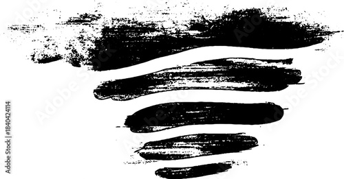 Dynamic black and white stencil illustration of rolling storm winds