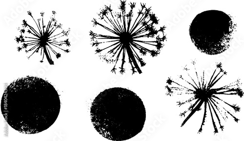 Black and white frost crystal stencil art for winter design projects