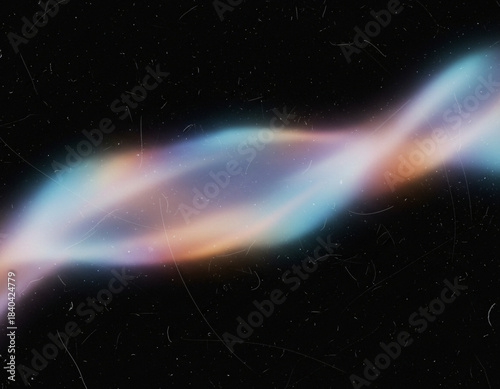 Abstract Neon Light Trails with Motion Blur and Light Leak Effects