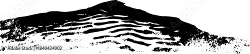 Artistic black and white stencil of rippled sand patterns for creative design