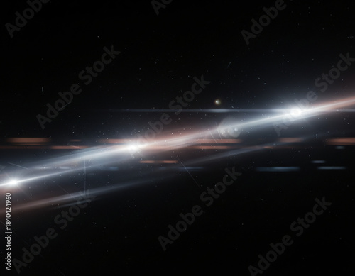 Abstract Neon Light Trails with Motion Blur and Light Leak Effects