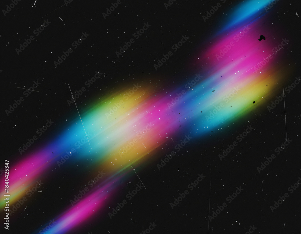 Fototapeta premium Abstract Neon Light Trails with Motion Blur and Light Leak Effects