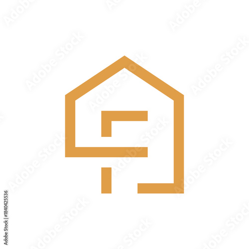 F house minimal logo design