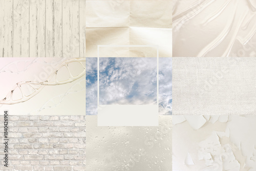 cloudy sky, cloud dancer color 2026, spiritual connection with nature, wallpaper or digital background for design and product presentation, warm texture material