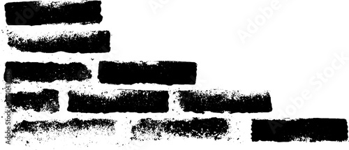 Black and white stencil illustration of torn urban wall for grunge design