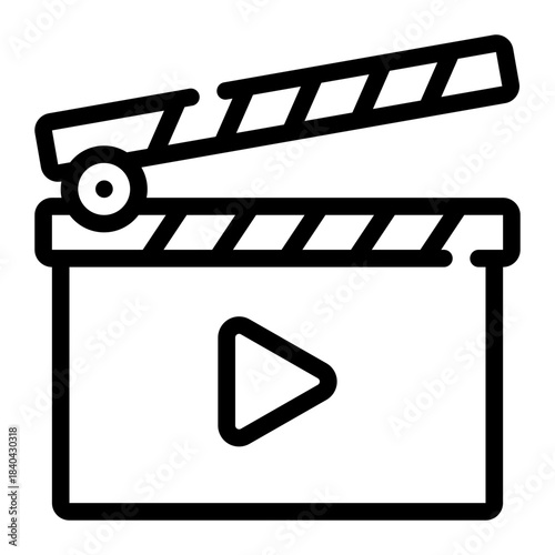 clapperboard line icon