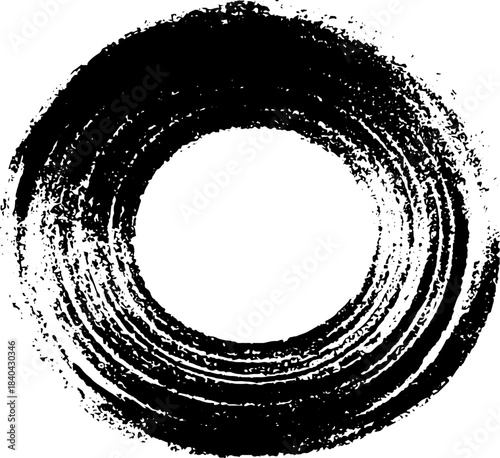 Tribal inspired circular design in black and white for print or poster