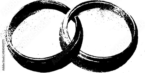 Monochrome interlocking loop stencil - abstract design for urban art projects