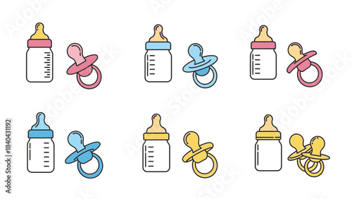 Recycling Bin Icon Set – Colorful Waste Sorting Trash Vector Collection