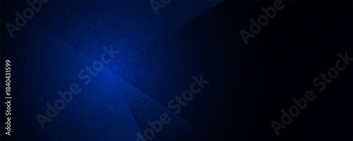 Black dark navy blue silver abstract pattern background. Geometric shape. Line triangle angle fold polygon diamond 3D. Color gradient ombre. Rough grain noise