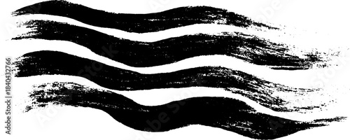 Abstract black and white wavy lines stencil art for urban design and décor