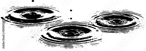 Monochrome stencil art of whirling water trails for design and decoration