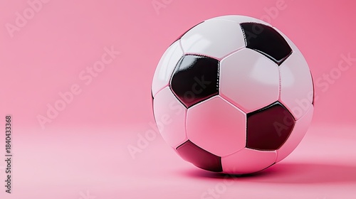Isolated soccer ball on pink background