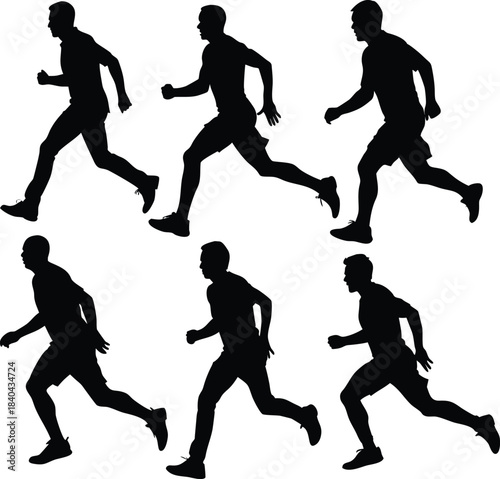 silhouette of man running