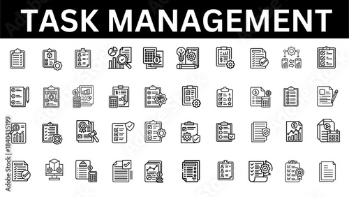 Task line editable icon set. task line icons. Vector illustration 