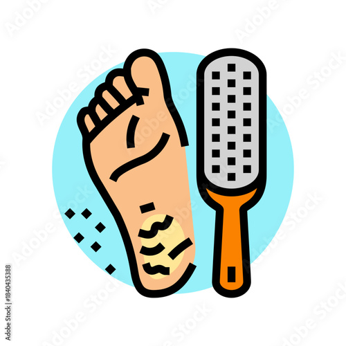 use foot scrub foot hygiene color icon vector illustration