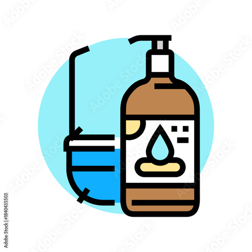 use light body lotion after showering color icon vector illustration