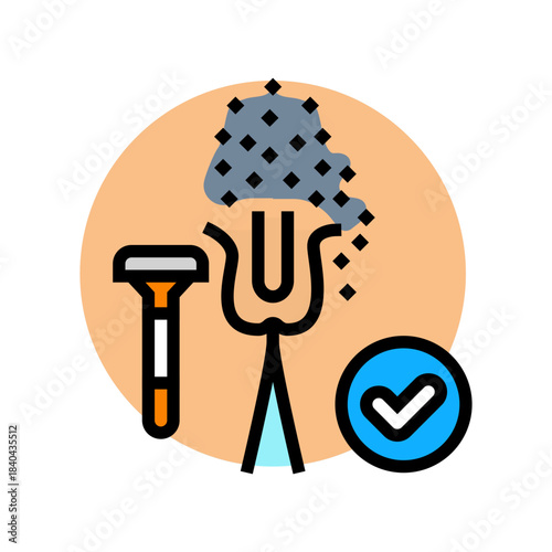 trim pubic hair color icon vector illustration