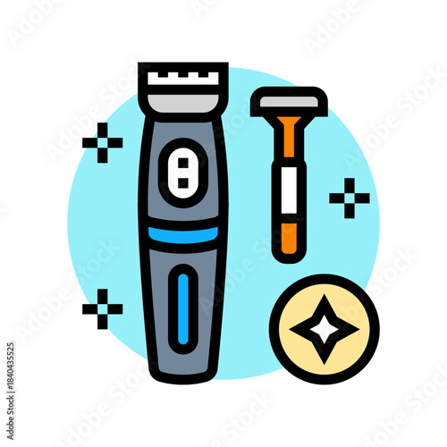 keep intimate grooming tools clean color icon vector illustration