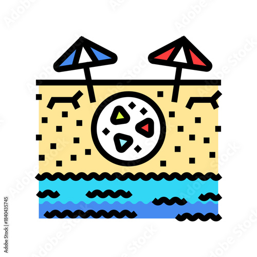 microplastics beach sand color icon vector illustration