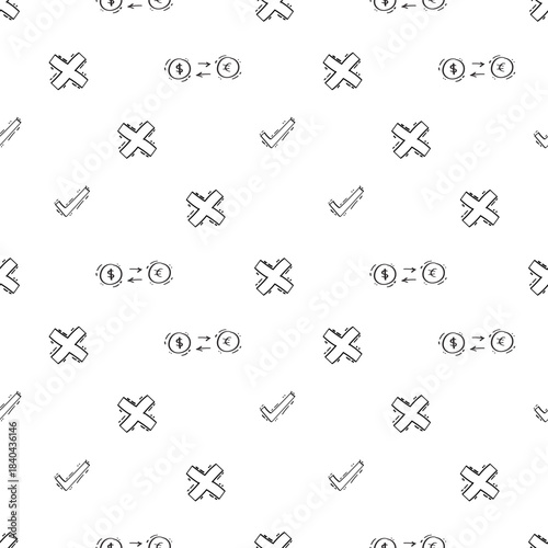 hand drawn business seamless pattern background