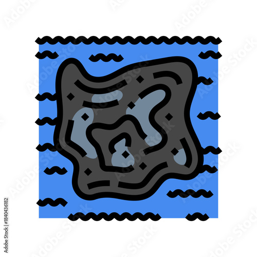 oil slick on the ocean surface color icon vector illustration