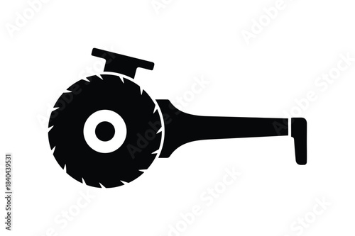 Industrial grinder cutter tool silhouette icon for workshop use vector illustration