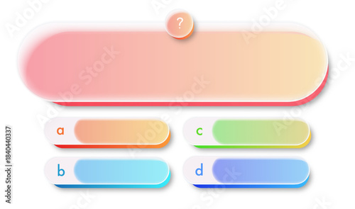 Question and answer glassmorhism for quiz game, exam, tv show, school, examination test