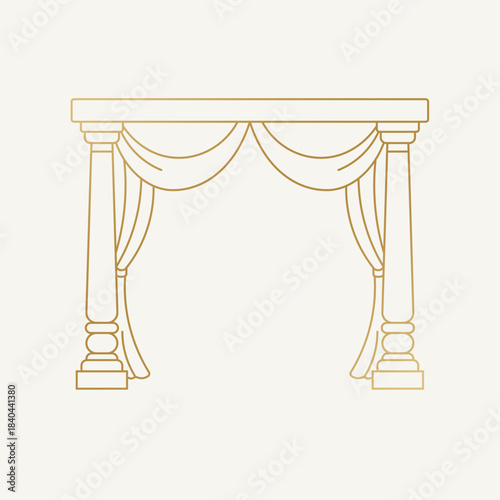 Traditional Mandap Wedding Arch – Vector Illustration