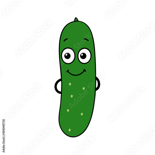 green cucumber on white background