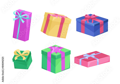 set of colorful gift boxes