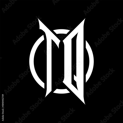 TQ Monogram Logo on Black Background
