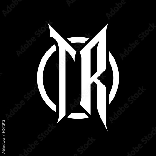 TR Monogram Logo on Black Background