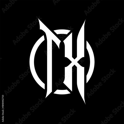TX Monogram Logo on Black Background
