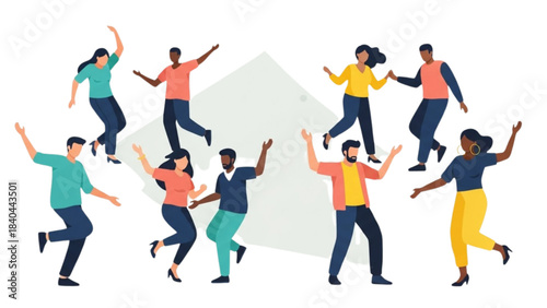 A Diverse Community Celebrating Together: A Vector Illustration of Unity