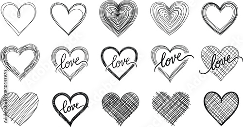 Vector Line Art Collection of Diverse Dog Breeds in Various Poses (Running, Sitting, Sleeping), Featuring Spotted Patterns and Simple Outlines, Ideal for Pet Shop and Veterinary Graphics.