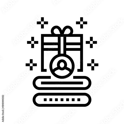 signup bonus line icon vector illustration