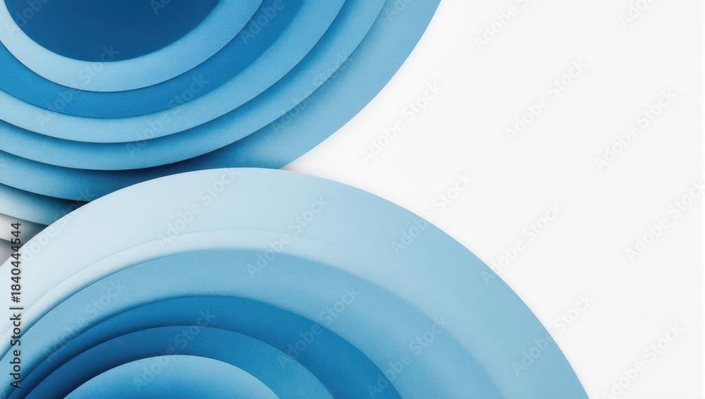 Obraz premium Abstract Blue Circles Background with Overlapping Layers Design.