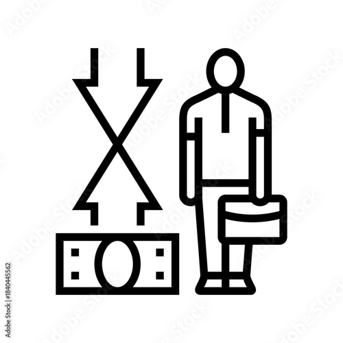 middle financial class line icon vector illustration