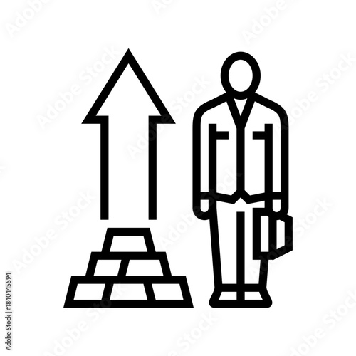 high financial class line icon vector illustration