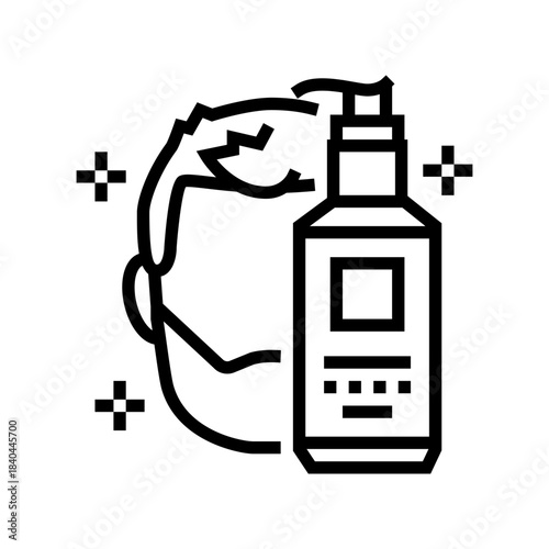 cleanse face a gentle face wash line icon vector illustration