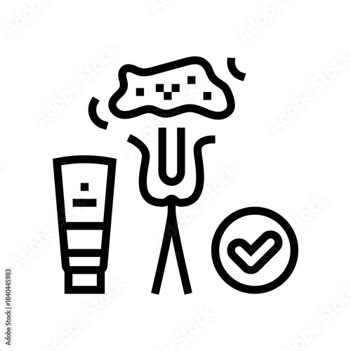 apply intimate cream line icon vector illustration