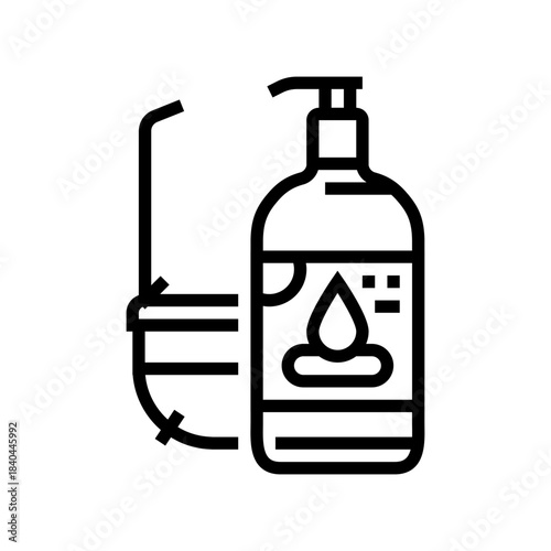 use light body lotion after showering line icon vector illustration
