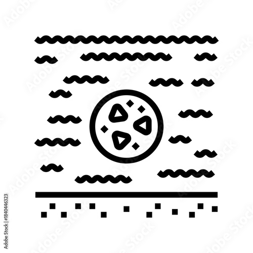 ocean pollution microplastic line icon vector illustration