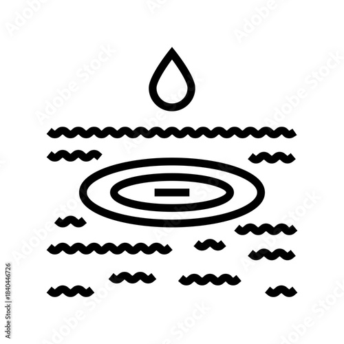 oil droplets on the water line icon vector illustration