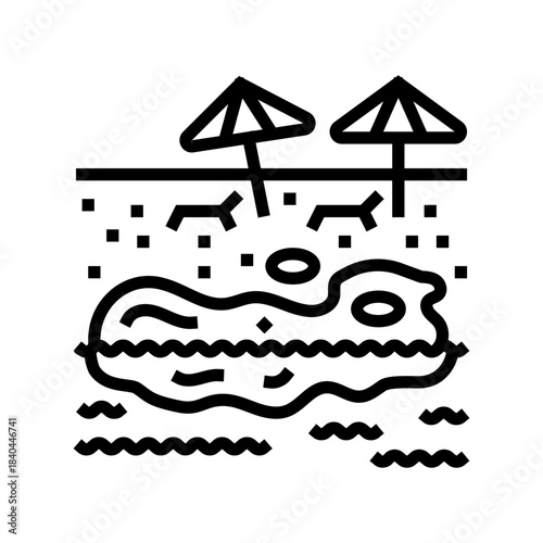 contaminated shore oil stains line icon vector illustration