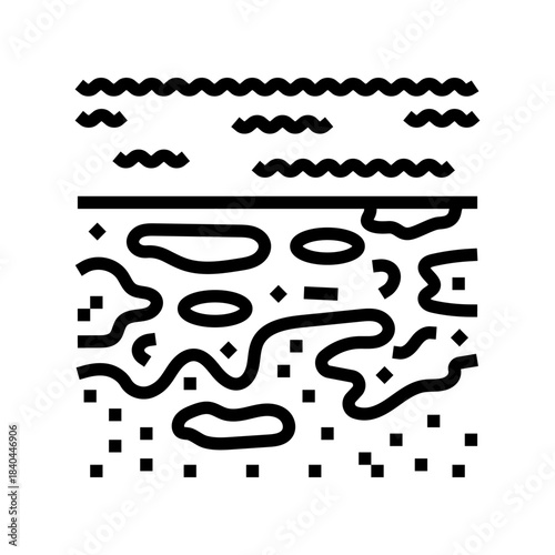oil smudge on a sandy beach line icon vector illustration