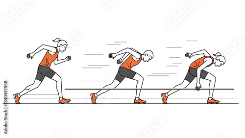 Runner s Start Sequence Three Stages of Sprinting Motion Captured