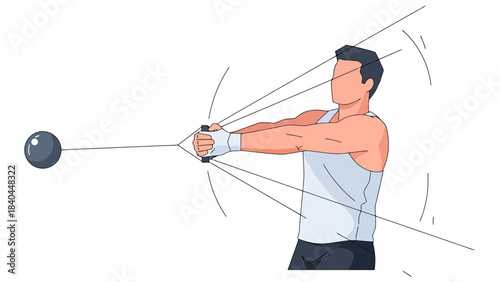 Athlete Swinging a Weight for Strength Training and Athletic Performance