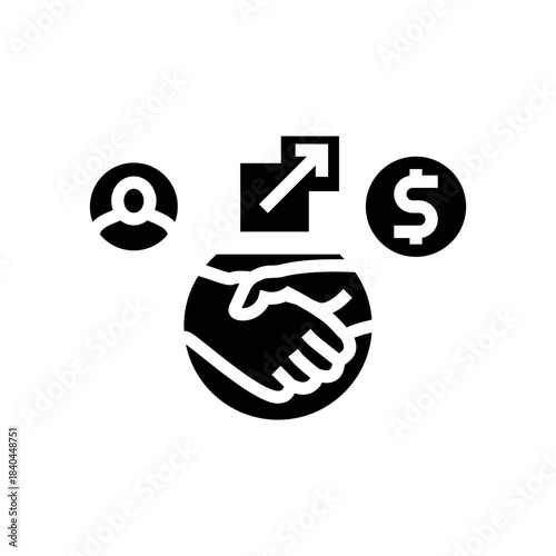 referral bonus glyph icon vector illustration